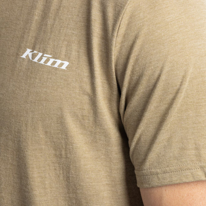 KLIM SADDLE MOUNTAIN TRI-BLEND TEE - COYOTE BROWN HEATHER - WHITE