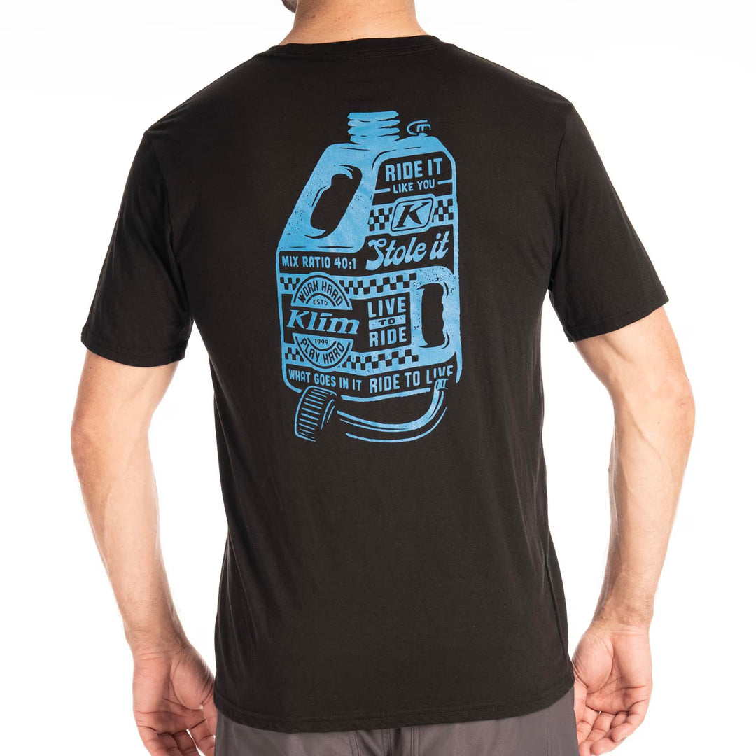 KLIM LIVE TO RIDE TRI-BLEND TEE - BLACK - IMPERIAL BLUE
