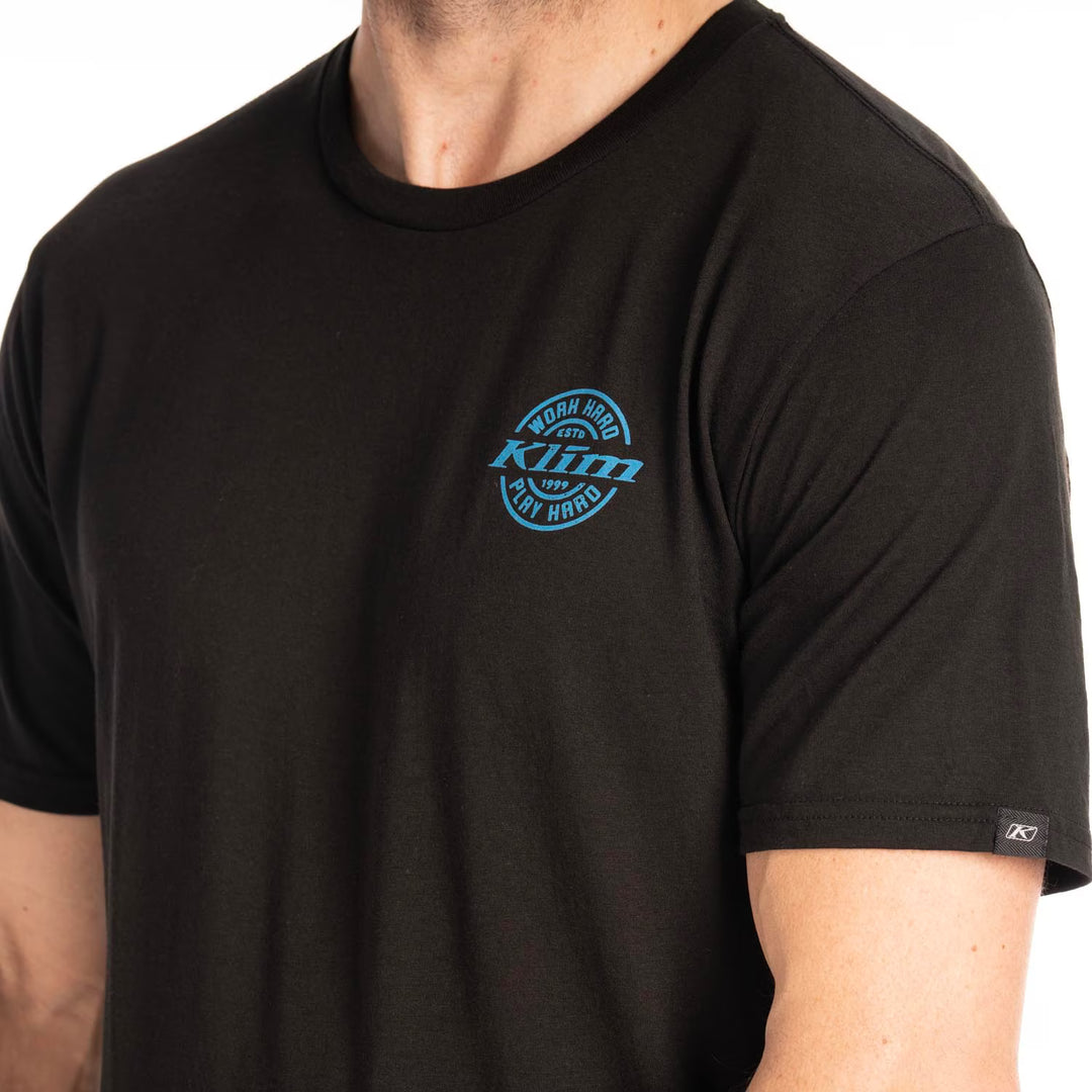 KLIM LIVE TO RIDE TRI-BLEND TEE - BLACK - IMPERIAL BLUE