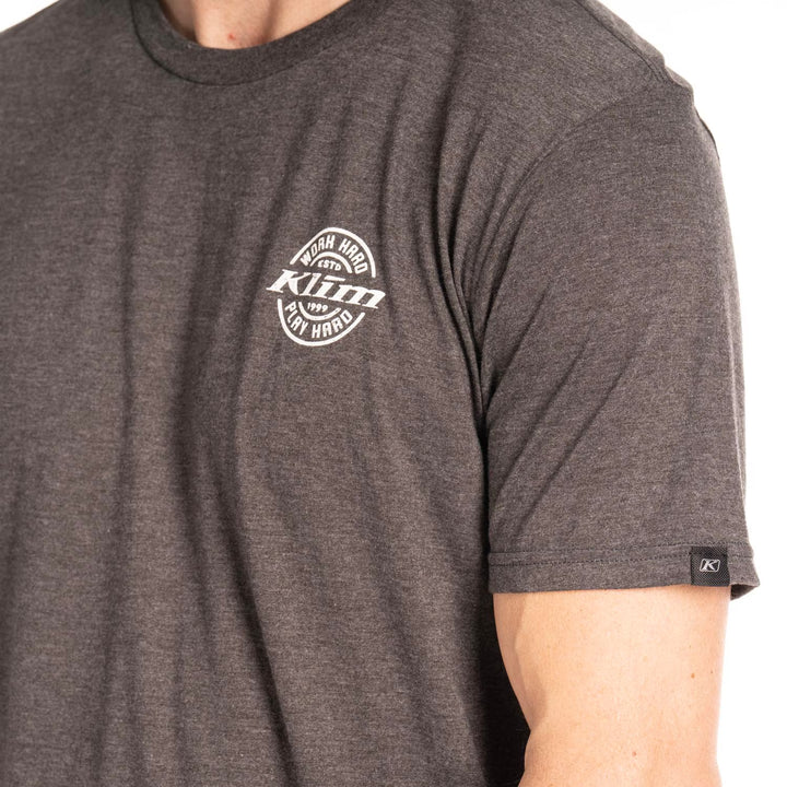 KLIM LIVE TO RIDE TRI-BLEND TEE - HEATHERED CHARCOAL - WHITE