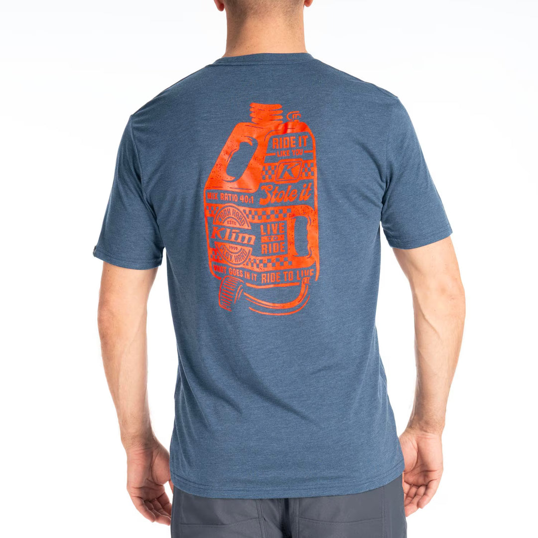 KLIM LIVE TO RIDE TRI-BLEND TEE - NAVY FROST - STRIKE ORANGE