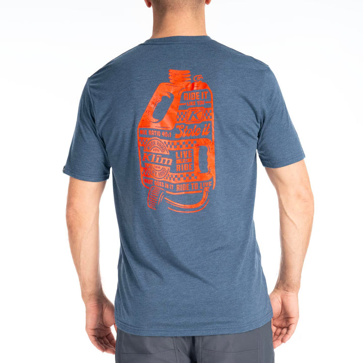 KLIM LIVE TO RIDE TRI-BLEND TEE - NAVY FROST - STRIKE ORANGE