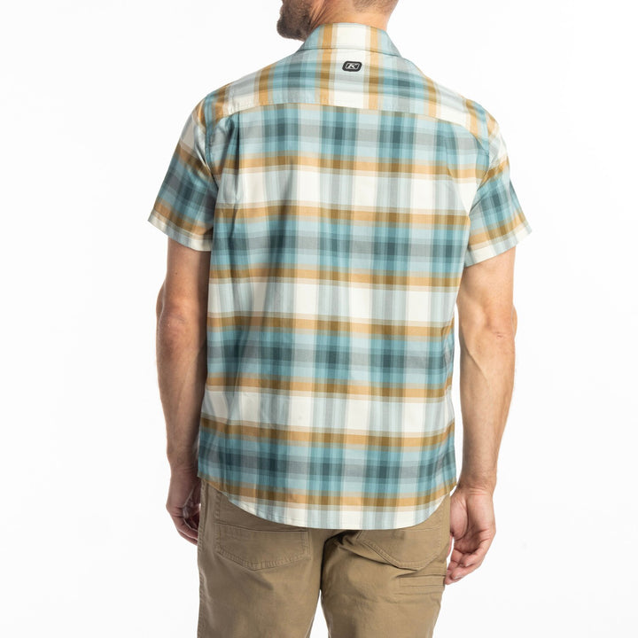 KLIM NERO STRETCH SHIRT - MINERAL BLUE - GOLDEN BROWN