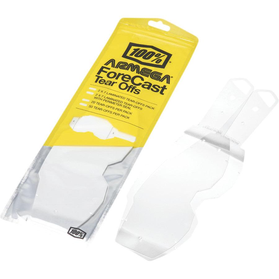 100% Armega Forecast Goggle Tear-Offs — Clear - 50 Pack