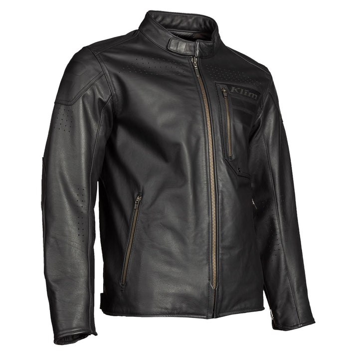KLIM SIXXER LEATHER JACKET - GUNMETAL BLACK