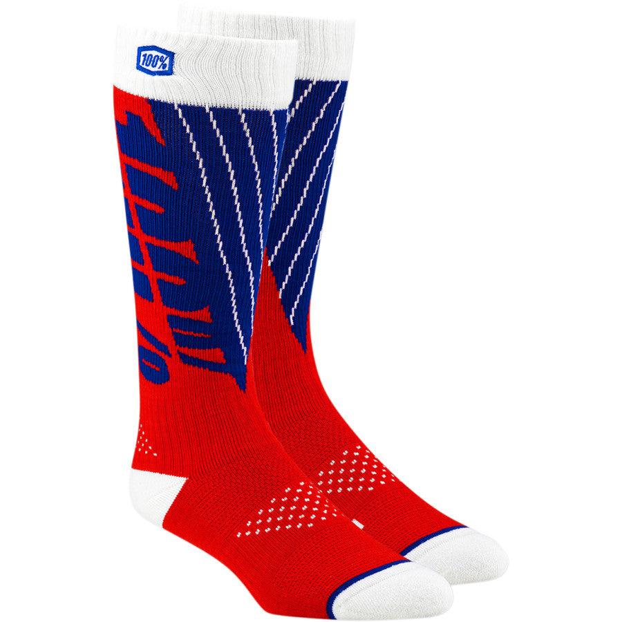 100% Torque Comfort Moto Socks - Red/Blue