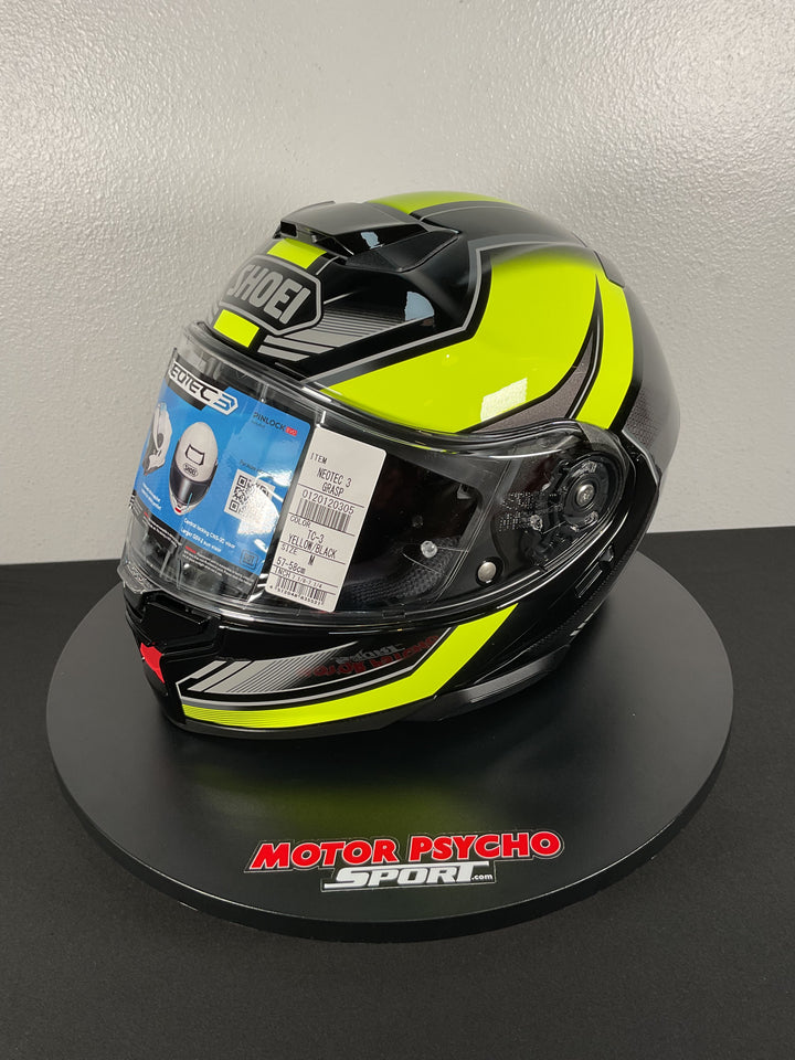 Shoei Neotec 3 Grasp Modular Helmet - TC-3 Black/Hi-Viz - Size Medium - USED / OPEN BOX