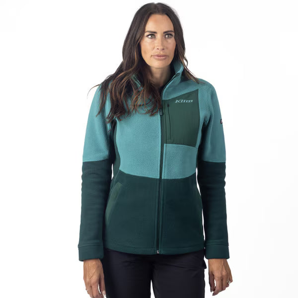 KLIM DARBY CANYON FLEECE JACKET - GREEN-BLUE SLATE - RAIN FOREST