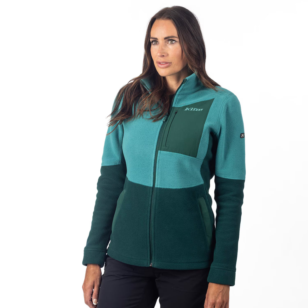 KLIM DARBY CANYON FLEECE JACKET - GREEN-BLUE SLATE - RAIN FOREST