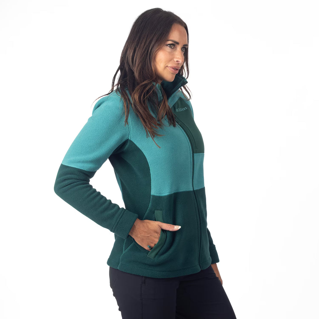 KLIM DARBY CANYON FLEECE JACKET - GREEN-BLUE SLATE - RAIN FOREST