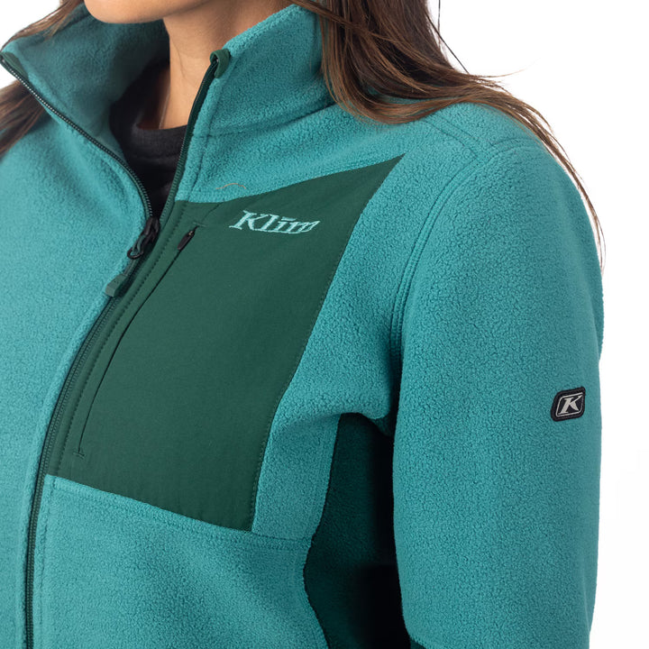 KLIM DARBY CANYON FLEECE JACKET - GREEN-BLUE SLATE - RAIN FOREST
