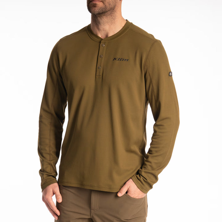 KLIM SIDEWINDER WOOL LONG SLEEVE SHIRT - DARK OLIVE