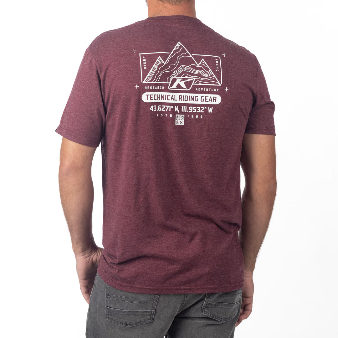 KLIM DESTINATION TRI-BLEND TEE - MAROON FROST - WHITE