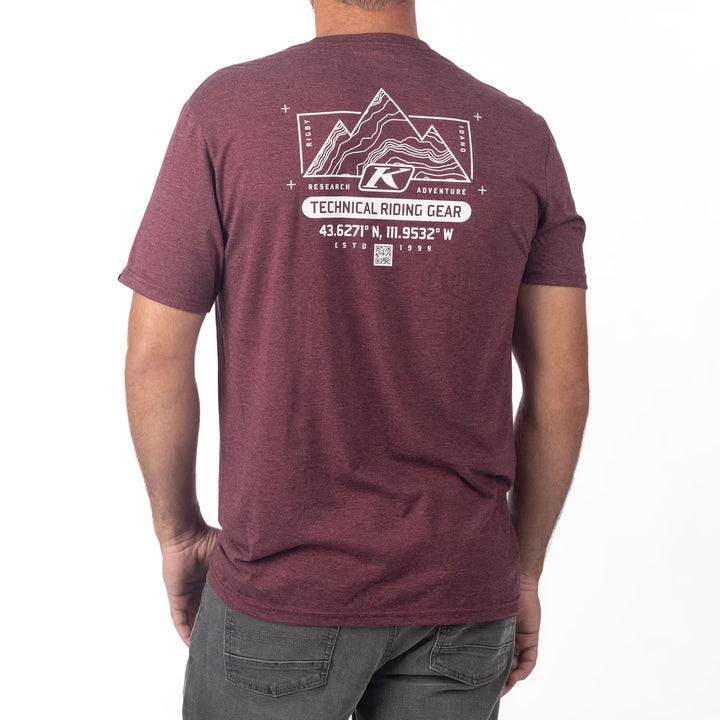 KLIM DESTINATION TRI-BLEND TEE - MAROON FROST - WHITE