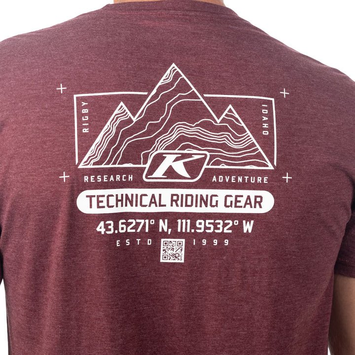 KLIM DESTINATION TRI-BLEND TEE - MAROON FROST - WHITE