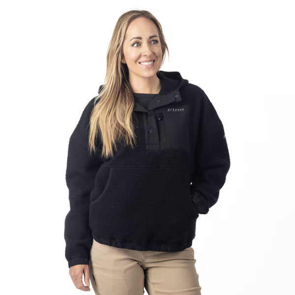 KLIM SIRA HIGH PILE FLEECE HOODIE - BLACK