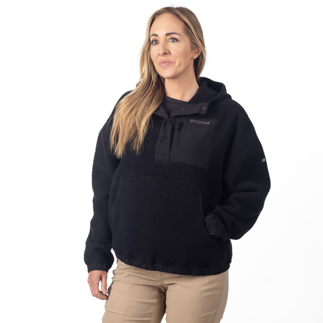 KLIM SIRA HIGH PILE FLEECE HOODIE - BLACK