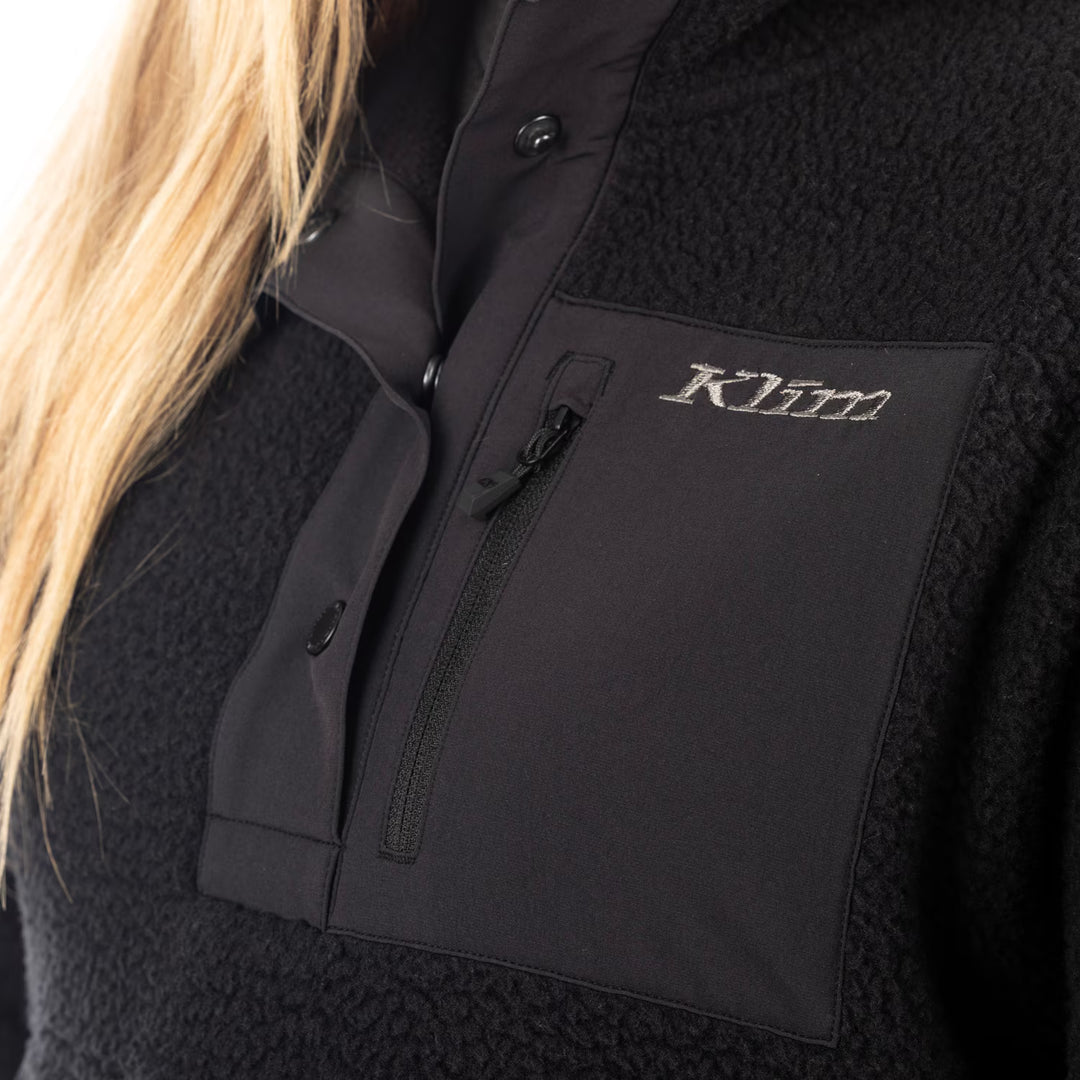 KLIM SIRA HIGH PILE FLEECE HOODIE - BLACK
