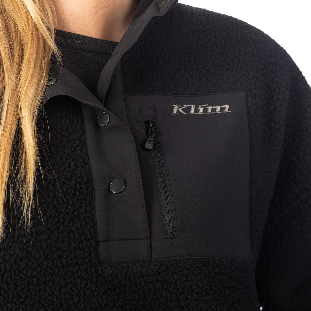 KLIM SIRA HIGH PILE FLEECE HOODIE - BLACK