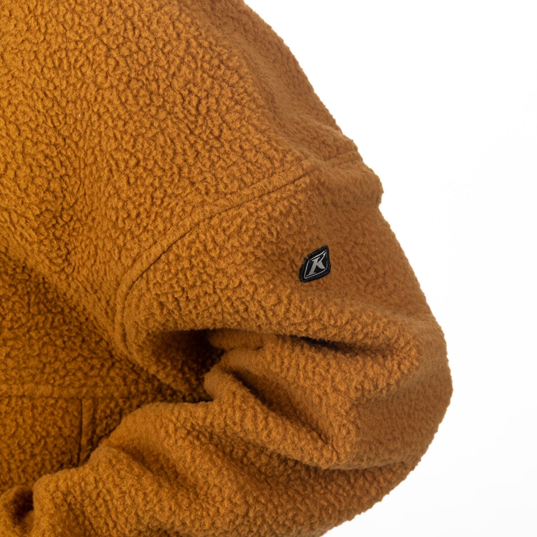 KLIM SIRA HIGH PILE FLEECE HOODIE - SADDLE BROWN - BLACK