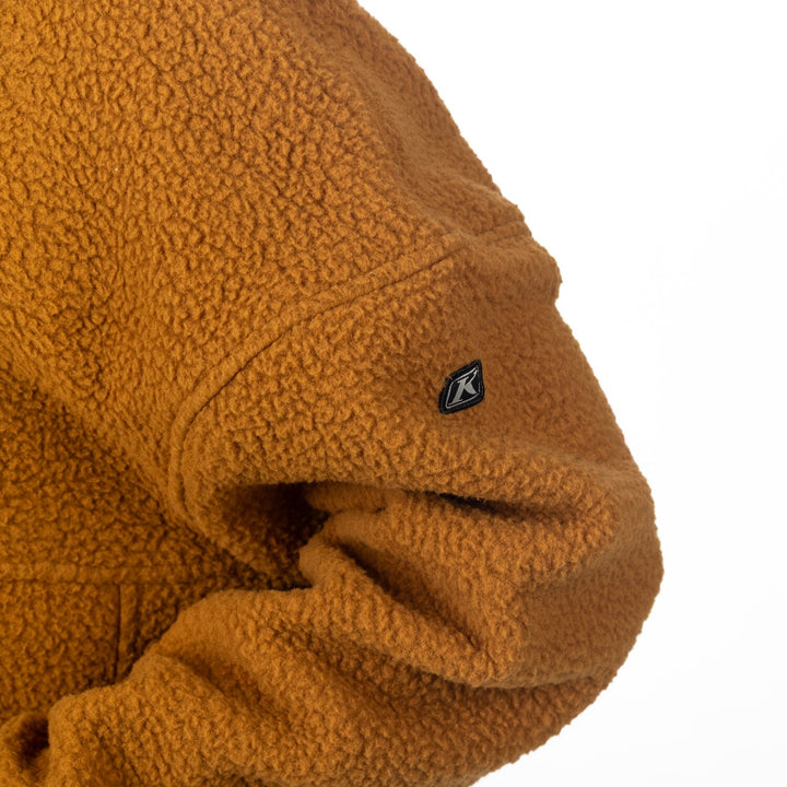KLIM SIRA HIGH PILE FLEECE HOODIE - SADDLE BROWN - BLACK