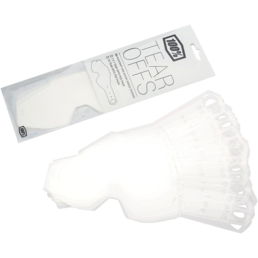 100% Racecraft/Accuri/Strata MX Goggle Tear-Offs — Clear - 50 Pack