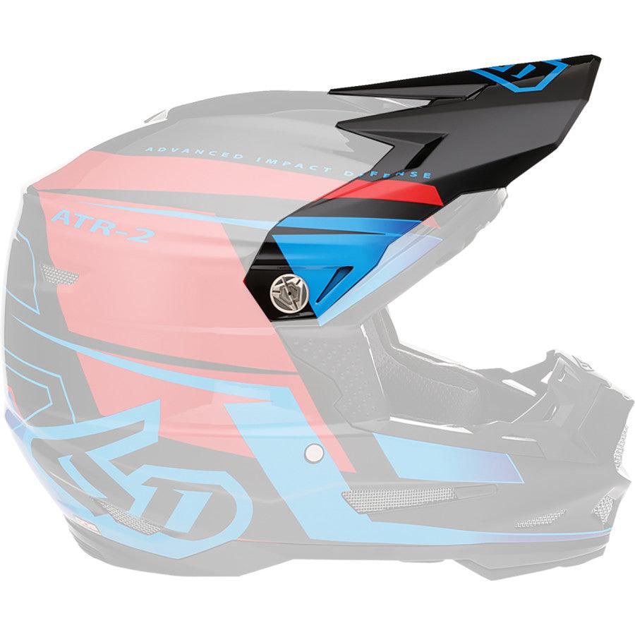 6D ATR-2 Mach Helmet Visor - Black/Red/Blue - Motor Psycho Sport