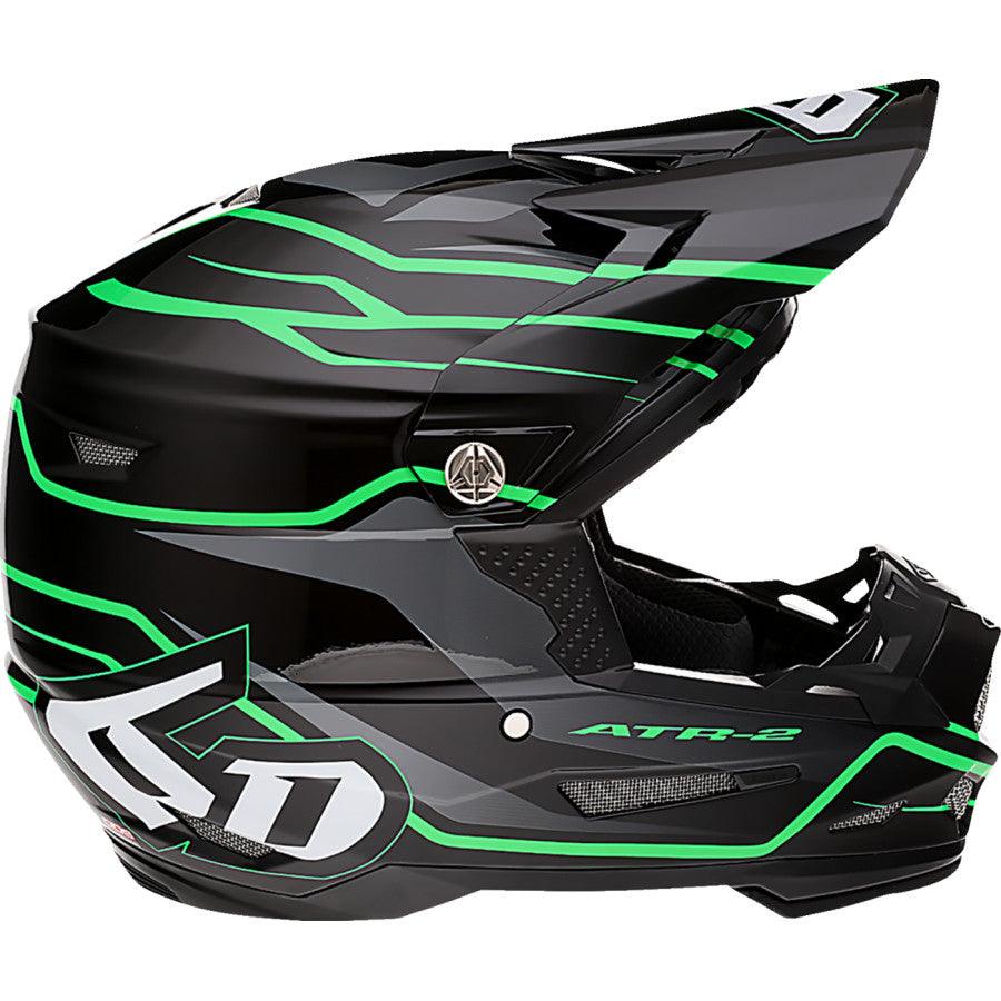 6D ATR-2 Phase Helmet - Black/Green - Motor Psycho Sport