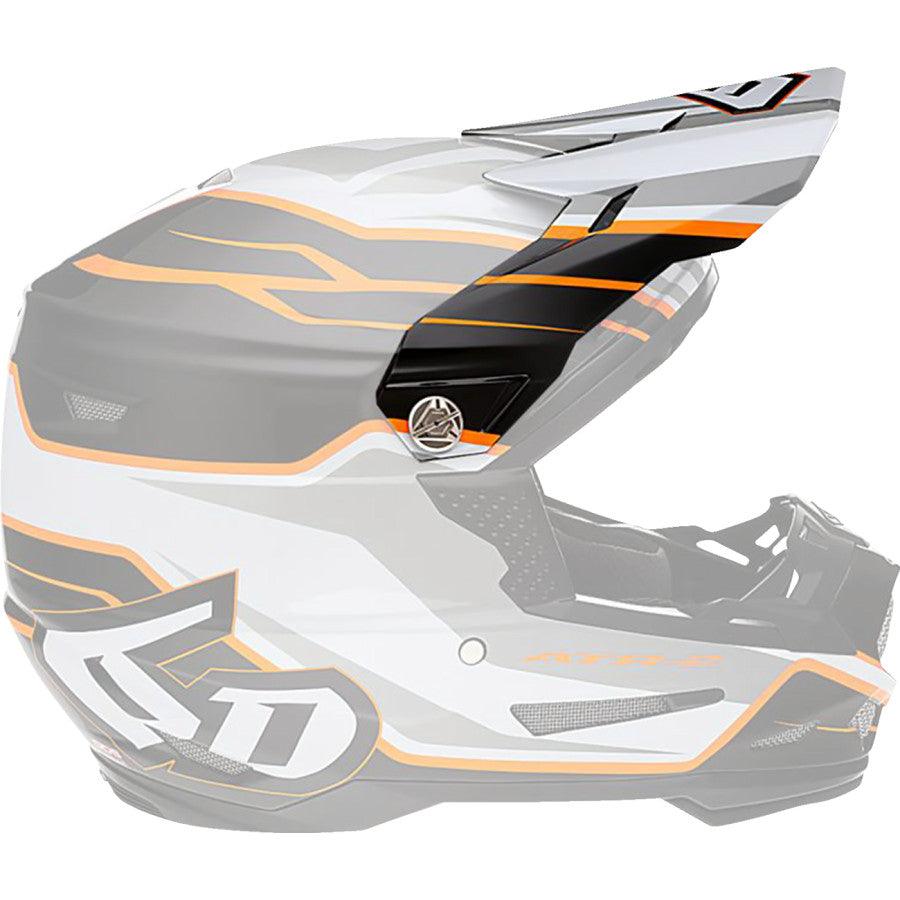 6D ATR-2 Phase Helmet Visor - White Orange - Motor Psycho Sport