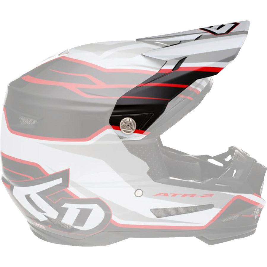 6D ATR-2 Phase Helmet Visor - White Red - Motor Psycho Sport