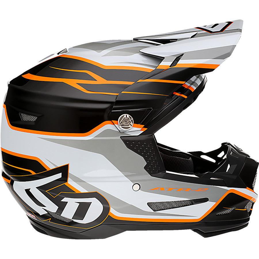 6D ATR-2 Phase Helmet - White/Orange - Motor Psycho Sport