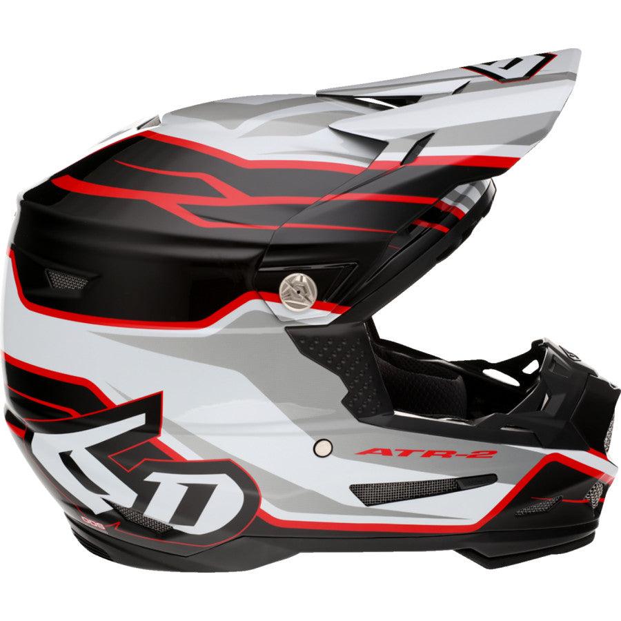 6D ATR-2 Phase Helmet - White/Red - Motor Psycho Sport