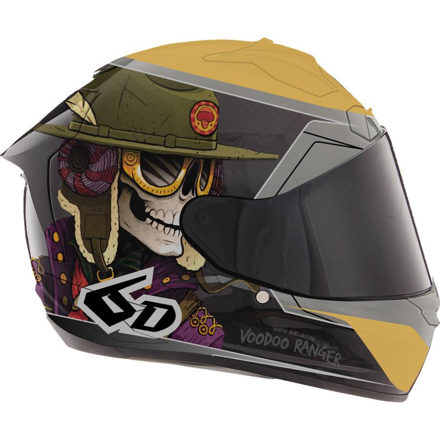 6D ATS-1R Voodoo Ranger Helmet - Gloss Black/Gold - Motor Psycho Sport