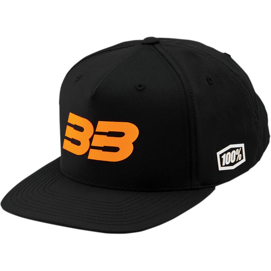 100% BB33 Hat - Black/Fluo Orange