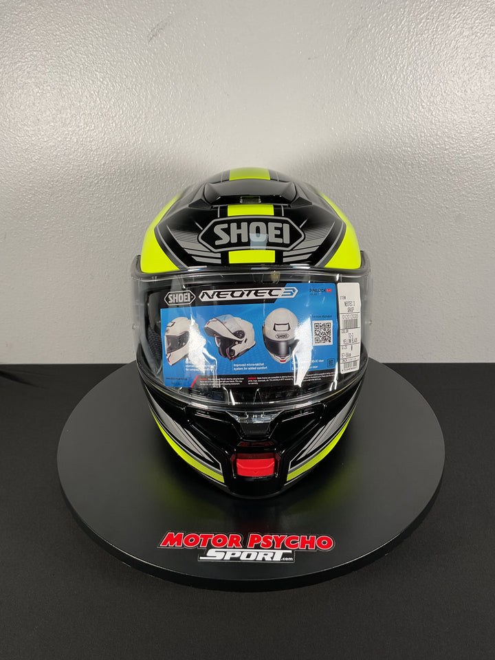 Shoei Neotec 3 Grasp Modular Helmet - TC-3 Black/Hi-Viz - Size Medium - USED / OPEN BOX