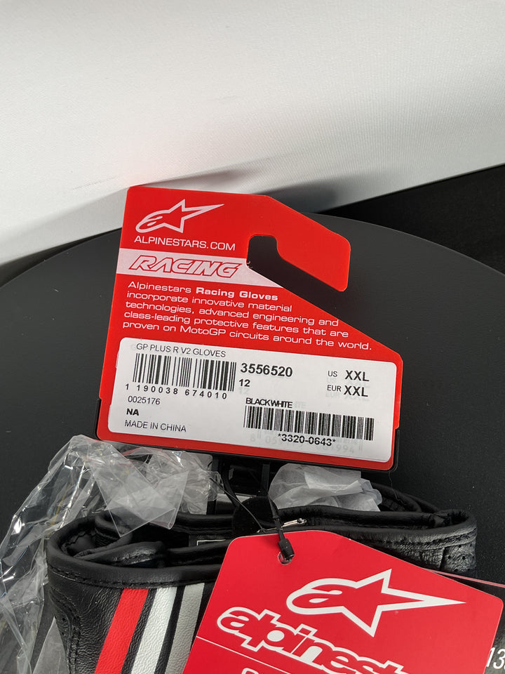 Alpinestars GP Plus R V2 Gloves - Black/White - Size 2XL - Used Like New