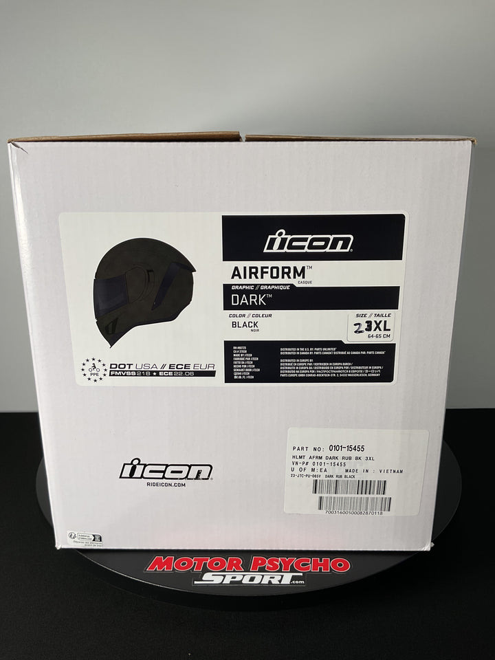 Icon Airform Dark Rubatone Black Helmet - Size 2XL - USED GOOD