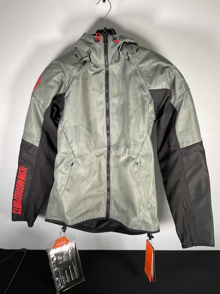 Icon Airform Battlescar Gray Men's Jacket - Size M