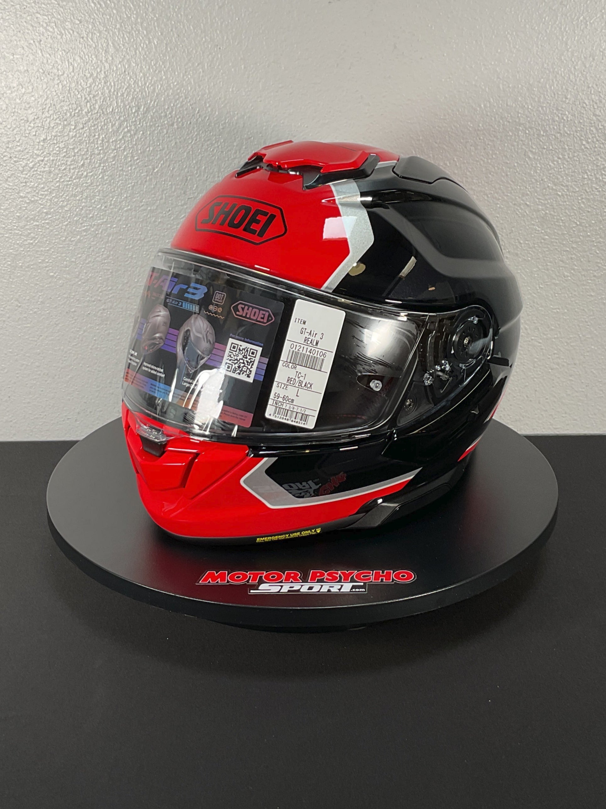 shoei gt air 2 red Shoei GT-Air 3 Realm Helmet - TC-1 Red/Black/Silver - Size L