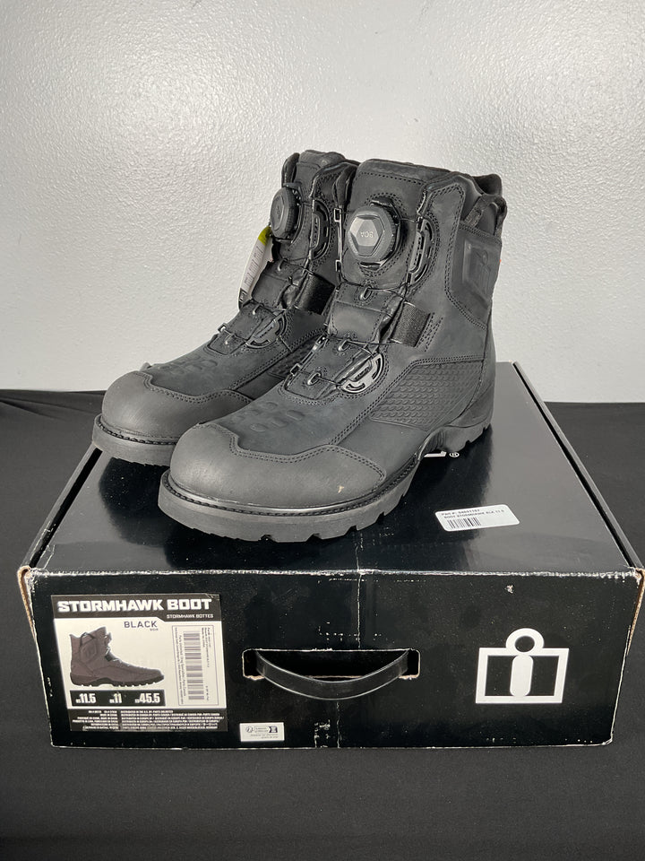 Icon Stormhawk Black Boots - Size 11.5 - Used Like New