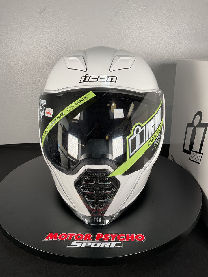 Icon Airflite Helmet - Size Medium -  Gloss White - Used Like New