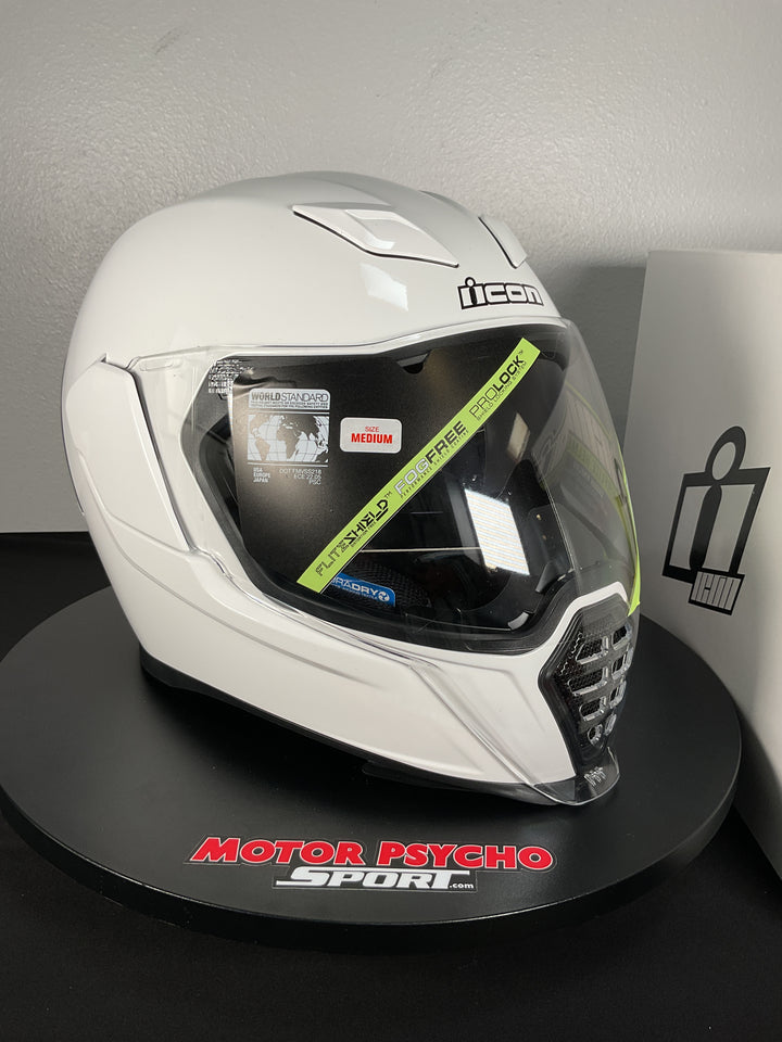 Icon Airflite Helmet - Size Medium -  Gloss White - Used Like New