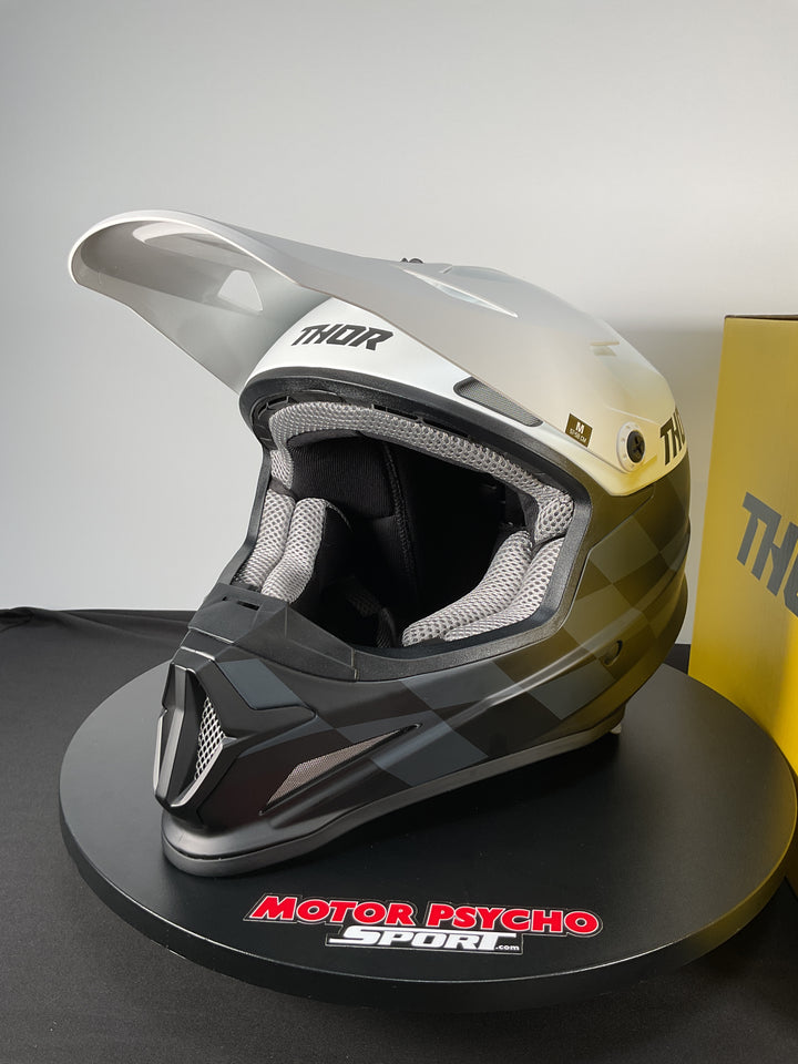 Thor Sector Birdrock Helmet - Matte Black/White - Size Medium - Used Like New