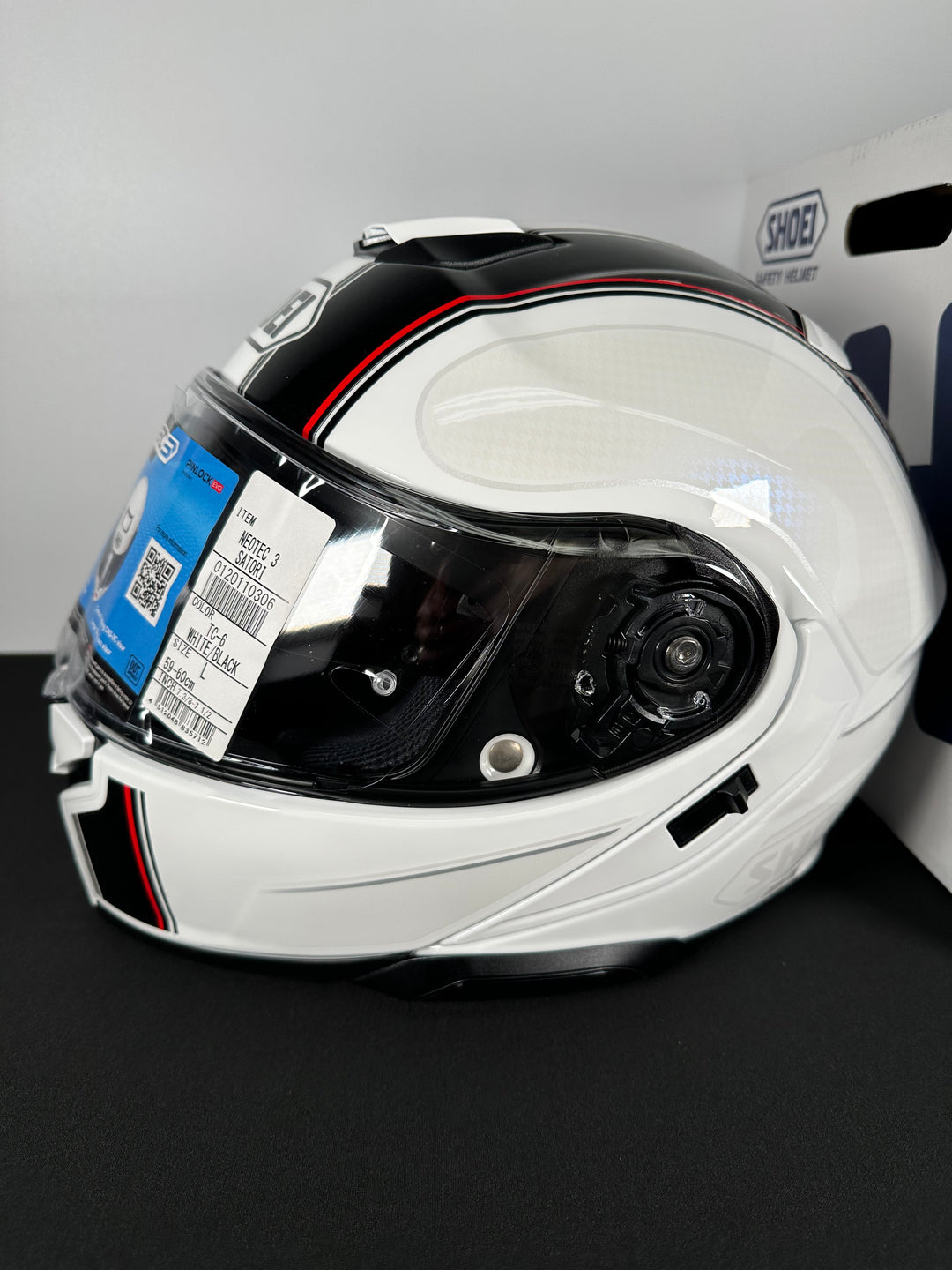 Shoei Neotec 3 Satori Modular Helmet - TC-6 White/Black - Size Large - USED / OPEN BOX