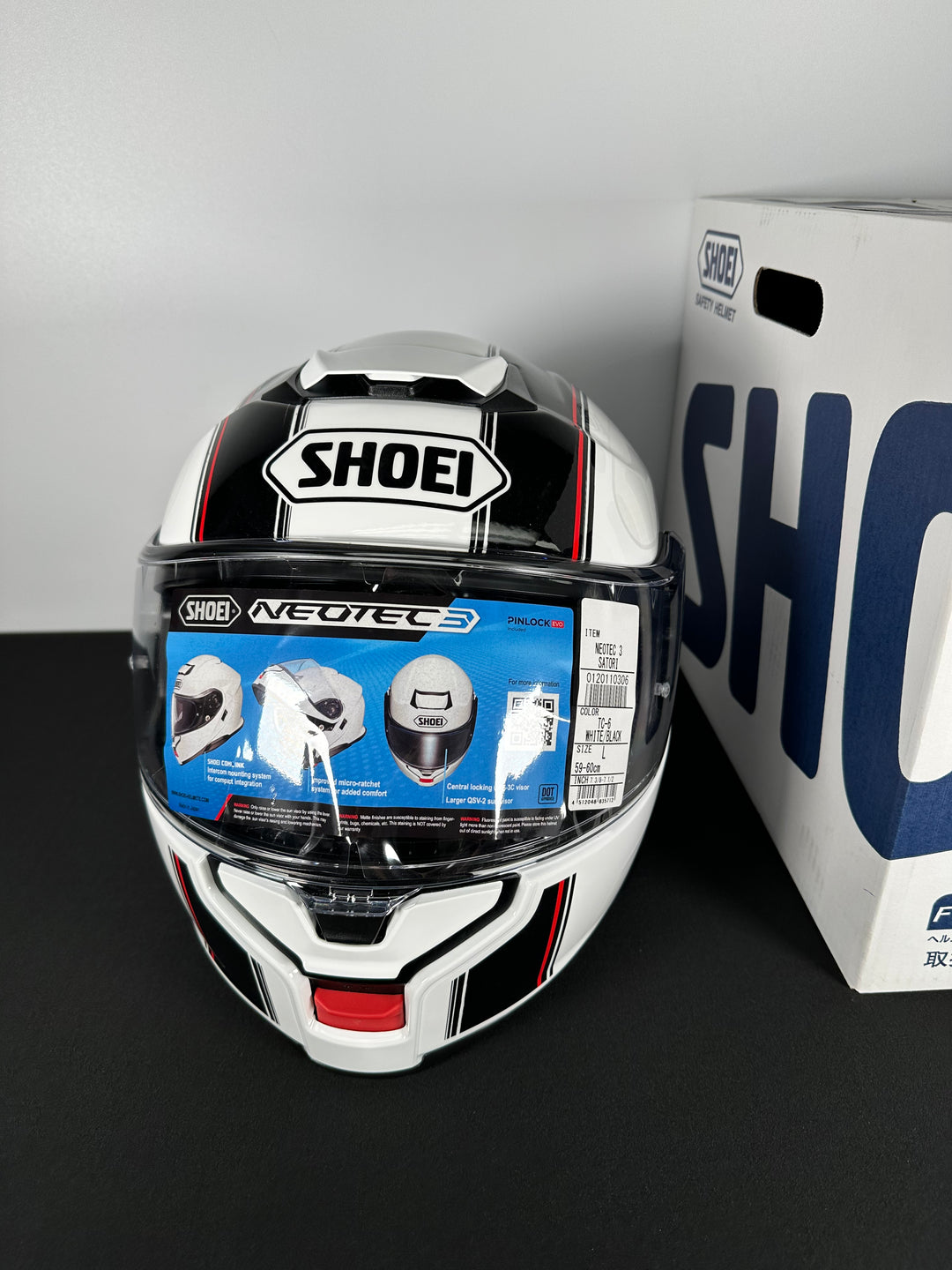 Shoei Neotec 3 Satori Modular Helmet - TC-6 White/Black - Size Large - USED / OPEN BOX