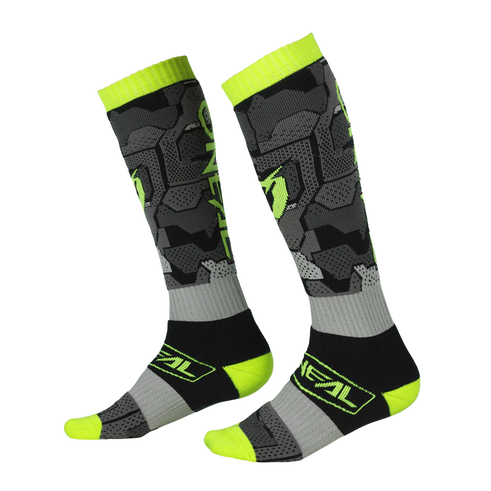 O'Neal Pro MX Camo Gray/Neon Yellow Sox
