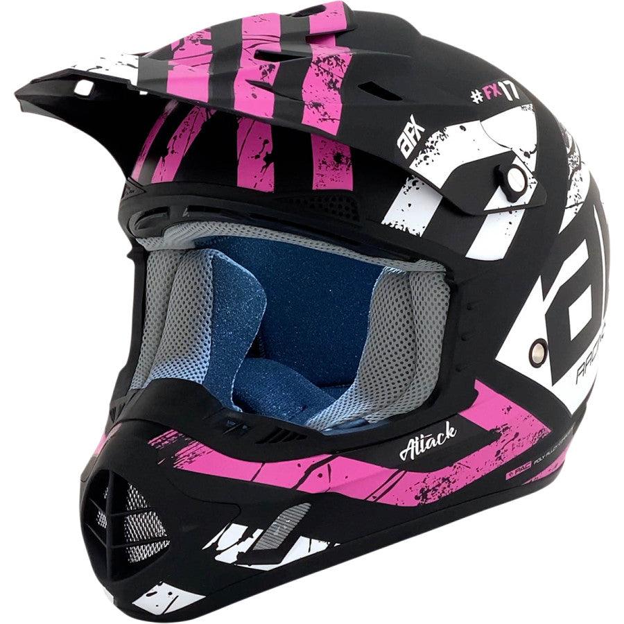 AFX FX-17 Attack Helmet - Matte Black/Fuchsia - Motor Psycho Sport