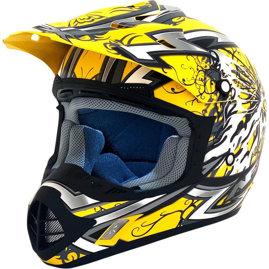 AFX FX-17 Butterfly Helmet - Matte Yellow - Motor Psycho Sport