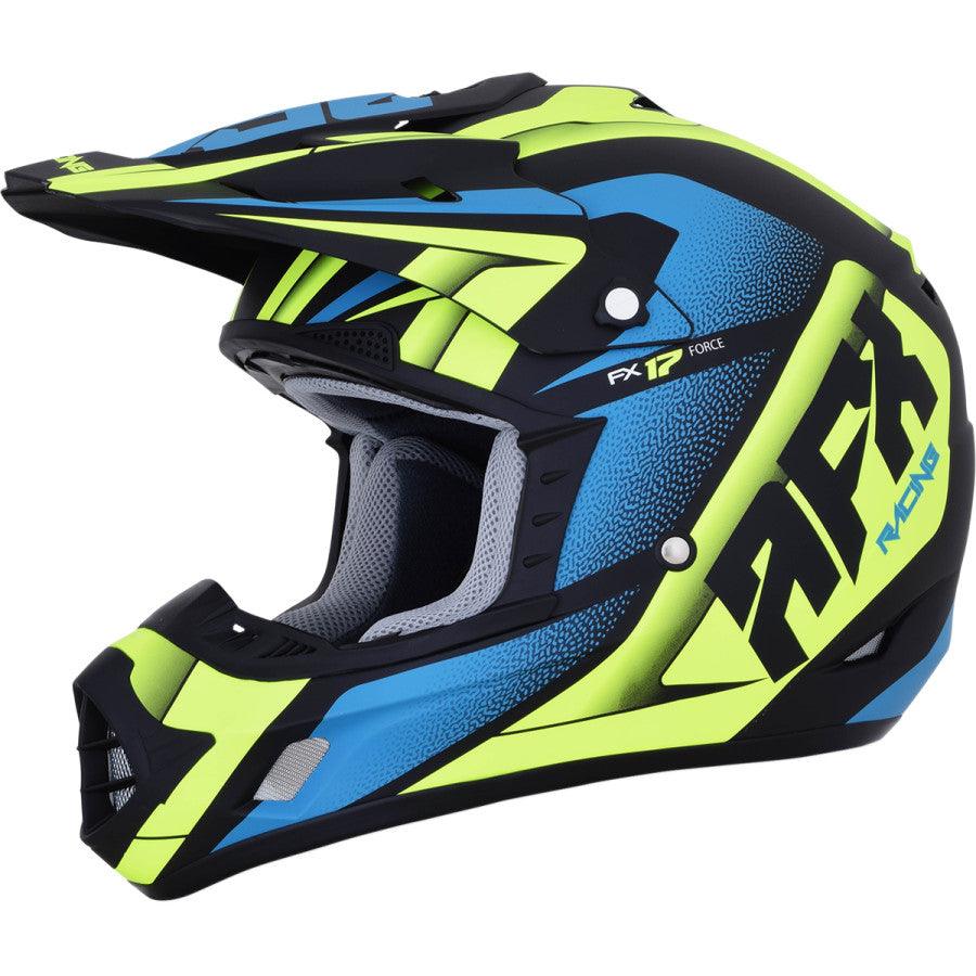 AFX FX-17 Force Helmet - Matte Black/Green/Blue - Motor Psycho Sport