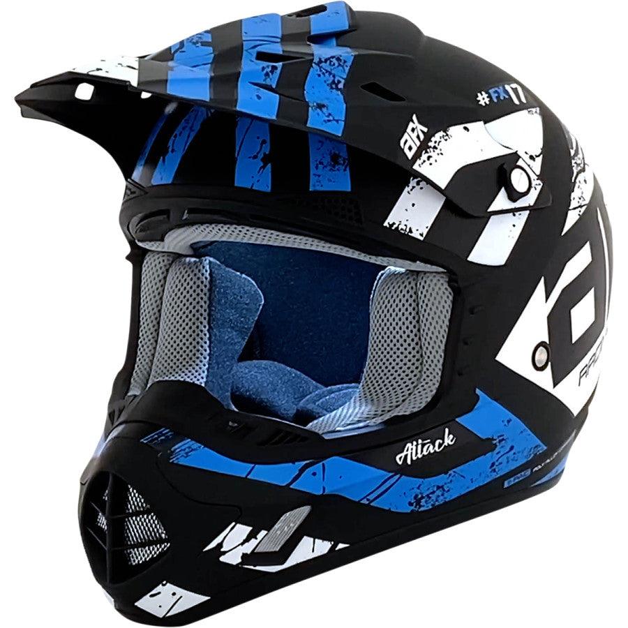 AFX FX-17Y Attack Helmet - Matte Black/Blue - Motor Psycho Sport